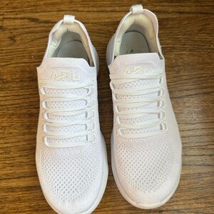 APL All-White TechLoom Breeze Slip-On Knit Sneakers